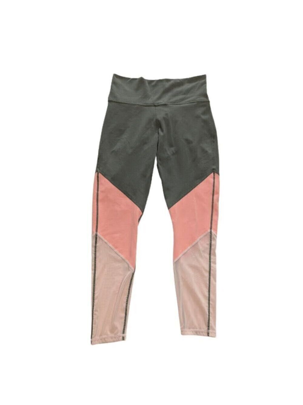 Fabletics Zone High-Waist 7/8 Leggings Mesh Panels Safari/Blossom/Pearl * Size S